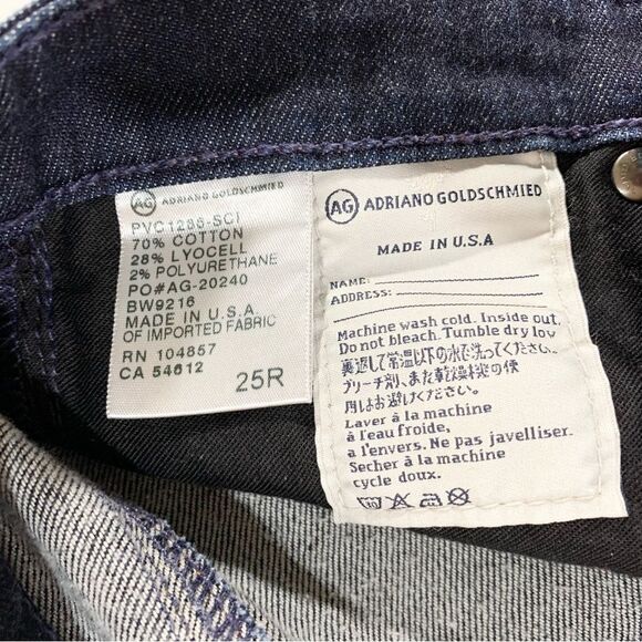 AG Adriano Goldschmied The Stevie Slim Straight Dark Wash 25R - Picture 7 of 10